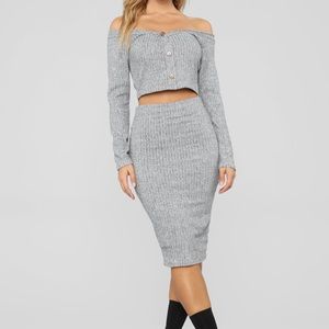 NWT Heather matching skirt set